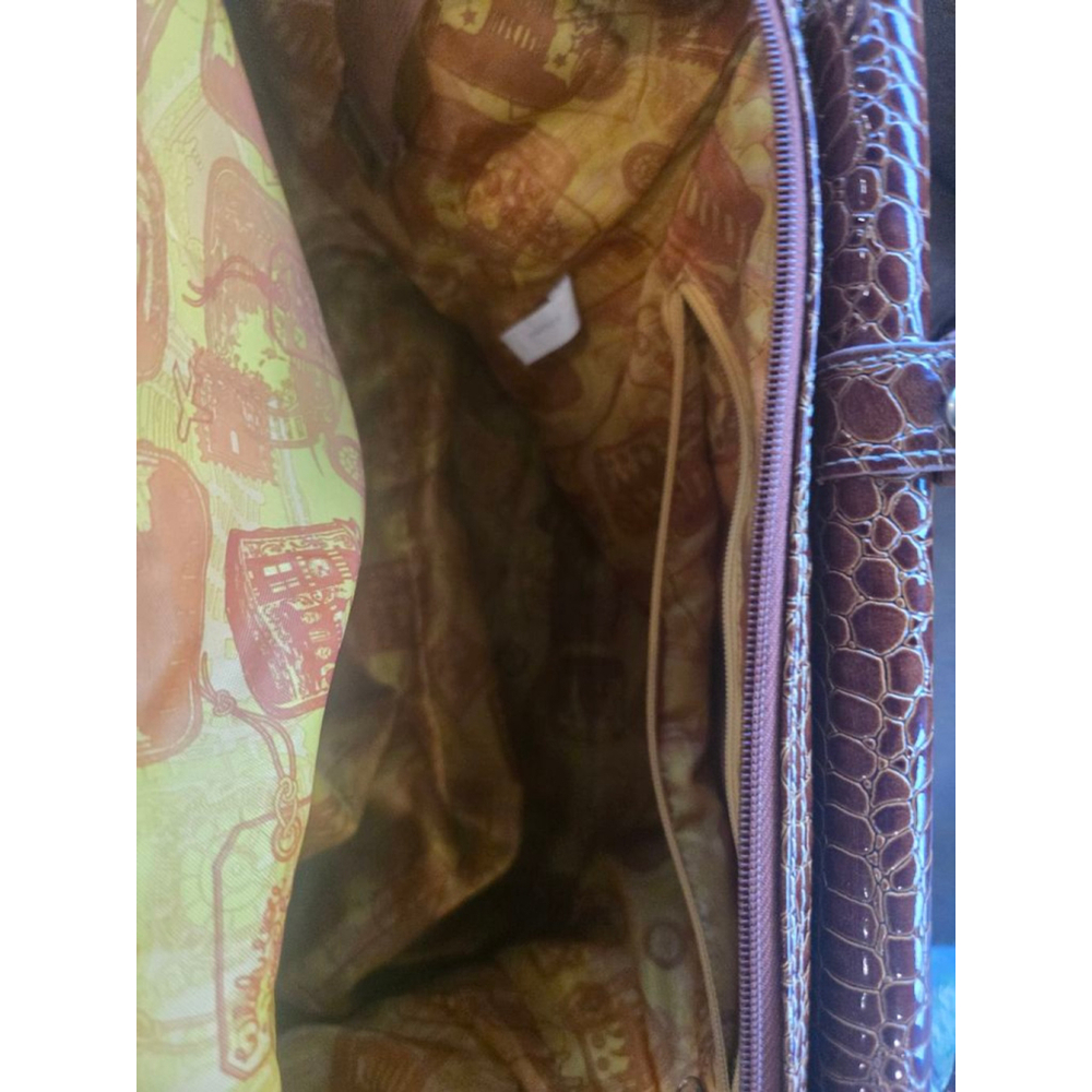 Samantha Brown Navy& Brown Croc-Embossed Dowel Bag - Picture 9 of 11